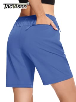 TACVASEN Summer Quick Dry Hiking Shorts Womens Workout Training Casual Shorts Gym Fitness Lightweight Elastic Waist Short Pants