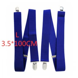 3.5 cm Wide Solid Color No Cross Suspenders Men 4 Strong Clips Women Suspender For wedding Party Trouser Braces