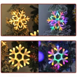Christmas LED Light Snowflake Battery Case Hanging Battery-operated Window Ornaments Decoration for Home Xmas New Year Decor