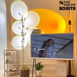Modern Sunset Floor Lamp with 7 Colored Films & Angle Rotating, Mood Standing Lamp for Living Room Bedroom Hotel Decor Lighting