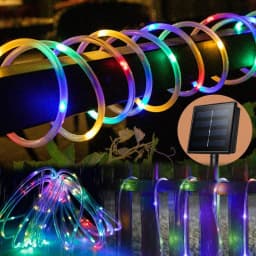 Solar Rope Lights Solar LED Light Path Deck Outdoor Garden Solar String Lights Waterproof Outdoor Lighting Strips 8 Light Modes