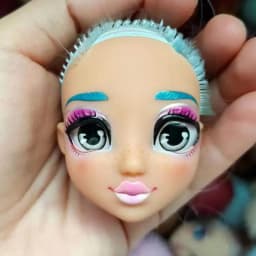 Quality Doll Heads Sparkly Alive Glasses Eyes No Hair Doll Parts White Purple Gold Hair Blue Black Skin Doll Accessories