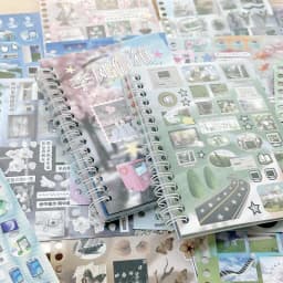 Mr. Paper Time Reshaping Cut Film Sticker Book, 30pcs Coil Design for DIY Scrapbook Notebook Cup Journal Decoration