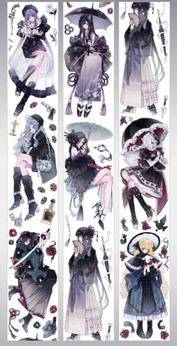 9 designs Ancient Girl Boy Landscape Shiny Washi Pet Tape Loop