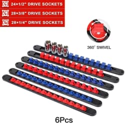 15Pack ABS Plastic Socket Organizer Rail Replacement Clips, 1/2 3/8 1/4 Drive Spring Loaded Ball Bearing Socket Holder Tool Rack