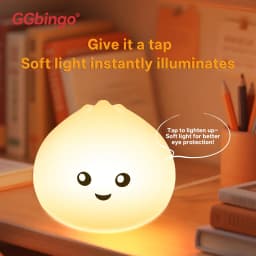 GGbingo Sleeping Light Rechargeable Steamed Bun Night Light Silicone Cute Eye-Protective Lamp Light for Bedroom Ambient Light