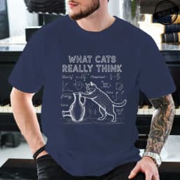Cat Physics Science Joke Men's T Shirt Funny Math Cat Print Tees T-Shirts Men Women Casual Short Sleeve Streetwear Plus Size