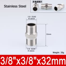1-10pcs Nipple Connector 1/8"1/4"3/8" 1/2" 3/4"1" Stainless Steel Double Male Thread Equal/Reducing Connector Length 30-100mm