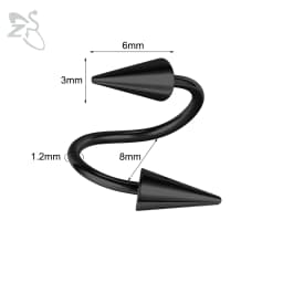 ZS 1 PC 16G Stainless Steel Twisted Nose Ring For Men Women Cone Spike Spiral Helix Cartilage Rings Lip Eyebrow Piercing Jewelry