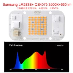 Quantum LED Grow Light Chip LM283B+ 100W 50W DOB COB Full Spectrum Welding Free 220V 110V LED Chip For Indoor Plants