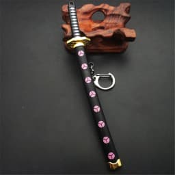2022 New 7 Styles Roronoa Zoro Sword Keychain For Women Men Buckle Toolholder Scabbard Katana Sabre Car Keyrings Gift Key Chains