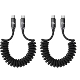 NNBILI 1-2PCS 120W Car USBA to USB C Fast Charging For Samsung S26 Xiaomi Huawei USBC To USB C Spring Cable For iPhone 18 17