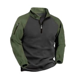 Autumn Winter Men's Fleece Hoodies Half Zipper Patchwork Pullover Coats Men Fashion Outdoor Warm Sweatshirts Male Casual Hoodies