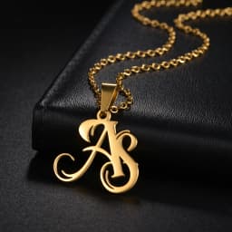 Atoztide Personalized Custom Name Necklaces for Women Double Initials Letters Pendant Stainless Steel Link Chain Jewelry Gift