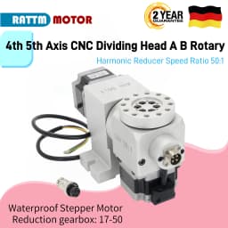 【EU Stock】CNC Router Machine A Rotary Indexer Table 4th & 5th Rotational Axis & 2-Phase Stepper Motor, Harmonic Gearbox