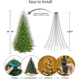 7FT 400LEDs Smart Christmas Tree Lights Fairy LED Lights with Star Topper DIY Color Changing App Remote for Christmas Tree Decor