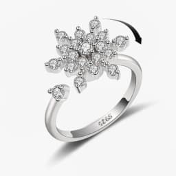 SMJEL Fidget Spinner Ring Anxiety for Women Multiple Crystal Flower Eye Butterfly Animal Ring Rotate Anti Stress Wedding Jewerly