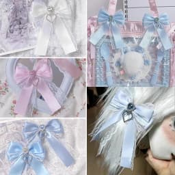 Double Layer Bow Pendant Versatile Ribbon Anime Itabag DIY Pendant Bag Lolita Itabag Jewelry Backpack Decoration Bag Accessories