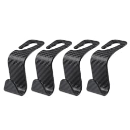 4Pcs Carbon Fibre Hook Car Seat Headrest Hook Auto Back Seat Organizer Hanger Handbag Clothes Bracket Car Interior Accessories