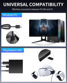 AOLION PS5 VR2 PC Converter Adapter Kit - Virtual Reality Gaming Adapter for PS5 to PC