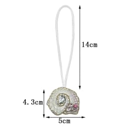 3D Beaded Patch Sequin Rhinestones Pearl Conch Cloth Patch Pendant Lanyard Decorative DIY for Bag Keychain Beading Applique