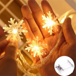 Snowflake Lights String LED Festoon Light Battery Christmas Tree Light Aesthetic Room Decoration Wedding Party New Year's Decor