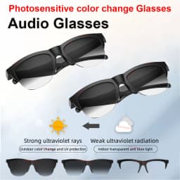 2026 Photosensitive Color Change Smart Glasses Bluetooth Voice Call Control Music UV Polarized Sunglasses Headphone Glasses Ht30