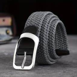 Unisex Elastic Woven Belt - Waistband for Casual Jeans, Button Buckle Adjustable,Festive Christmas Gift for Men & Women