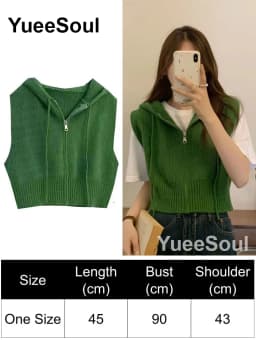 Green Knit Vest Printed Sleeveless Pullover Oversized Women Sweater Vest 2026 New Y2K Vintage Knitwear Women's Autumn Clothing