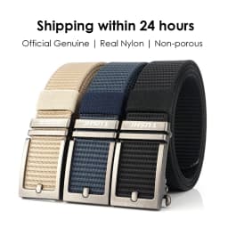 KOLBER Thick Casual Belt for Men Metal Automatic Buckle Soft Real Nylon Tactical Outdoor Belt Non-Hole Work Belt Male Waistband
