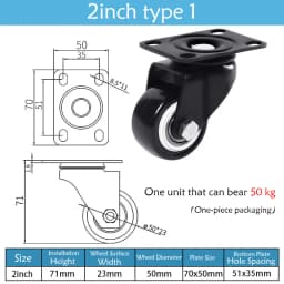 1.5-5 Inch Polyurethane Swivel Caster M6/M8-M12 Screw For Furniture Wheel Caster Wheels 360° Caster Wheel Industrial With Brake