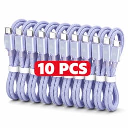NNBILI 10Pcs 120W USB Type C to Type C Color Cable For iPhone 15 16 17 Fast Charging For Huawei Xiaomi Samsung Type C Data Cable