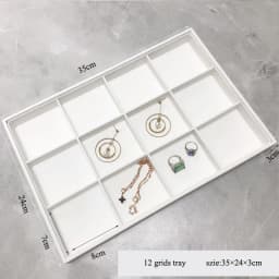 Tray for Storage Rings Bracelet Exhibition Black/White PU Leather Jewelry Pallet Necklace Jewelry Organizer Showcases