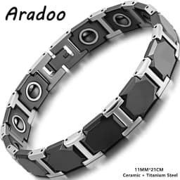 ARADOO Premium Ceramic Bracelet with Magnetic Hematite Titanium Steel Wristband Jewelry Gifts
