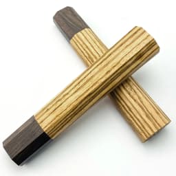 Japanese Style Octagonal Handle for Kitchen Knife Handle,Zebrawood + Ebony Wood Knife Handle, Fish Raw Knife Handle Length 116mm