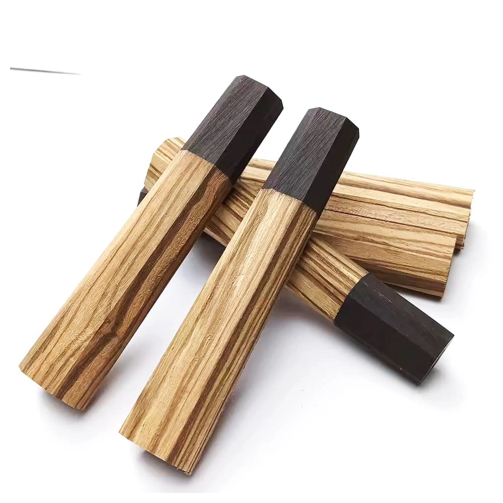 1piece Zebrawood Octagonal Knife Handle for DIY Semi-finished Damascus Knife Handle Material Kitchen Knife Handle Length 116mm