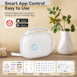 Marklife P12 Thermal Label Printer Auto Cut Portable Mini Printer P12 Adhesive Sticker Labeling Machine or 5PK Continuous Tape 