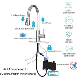 GEGVE Smart Infrared Sensing Inductive Pull-out Kitchen Sink Faucet Multifunctional Hot Cold Tap Tap Washbasin Faucets Mixer