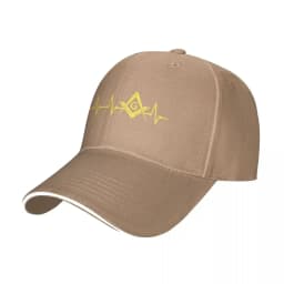 Freemason EKG Heartbeat Square Compass Masonic Baseball Cap Hip Hop Freemasonry Sandwich Hat Unisex Style Adjustable Caps