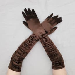 Long Satin Wave Pattern Micro Reflective Light Wedding Party Noble Style Women Gloves Lady Slender COS Graduation Mittens Nv5