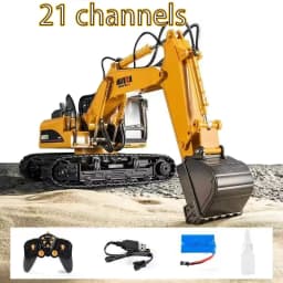 Huina 550HD 1:14 Alloy Remote Control Excavator 21CH Metal Digging Bucket Construction Vehicle 2.4G Wireless Large Excavator Toy