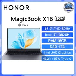 HONOR MagicBook X16 2025 Laptop Intel Core I5-13420H I7-13620H RAM 16GB SSD 512GB 1TB 16'Inch FHD Notebook Ultrabook Computer PC