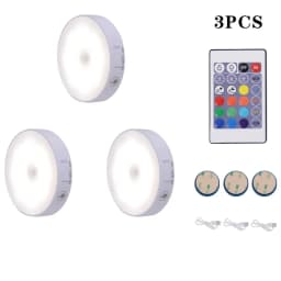 Night Light With Motion Sensor Wireless LED USB Rechargeable Lamp RGB Mood Puck Lights For Bedroom Bedside Cabinet Decor