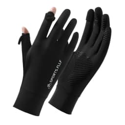 Men Cycling Gloves Sun Protection Summer Ice Silk Running Fingertip Flip Top Fishing Anti Slip Breathable Hiking Travel Gloves