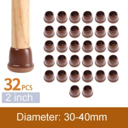 32PCS Table Chair Leg Floor Caps Cover Protectors Non Slip Square TPR Furniture Glides Feet Felt Pads Hardwood Floors Protector