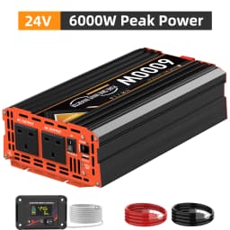 UK Pure Sine Wave Power Inverter 6000W DC 12V/24V To AC 240V LCD Display 30W USB type-C Remote Control Converter car Transformer