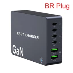 6-Ports PD USB GaN Fast Charging Station EU/KR/US/UK Plug Multi Port Socket Adapter For Smartphone Tablet Laptop Quick Chargers