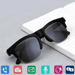 Lenovo Wireless Bluetooth Smart Sunglasses 4K Touch Control Remote Camera Video Recorder AI Translator Built-in Voice Assistant