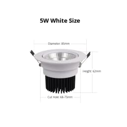 COB LED Downlight Spot Light 3W 5W 7W 10W Dimmable 220V Black Silver White Finish