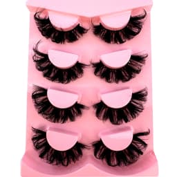 AMSDCN 4 Pairs Fake Eyelashes Thick Long False Eyelashes Dramatic Lashes 3D Faux Mink Eyelashes Wholesale Full Strip Lashes Ma